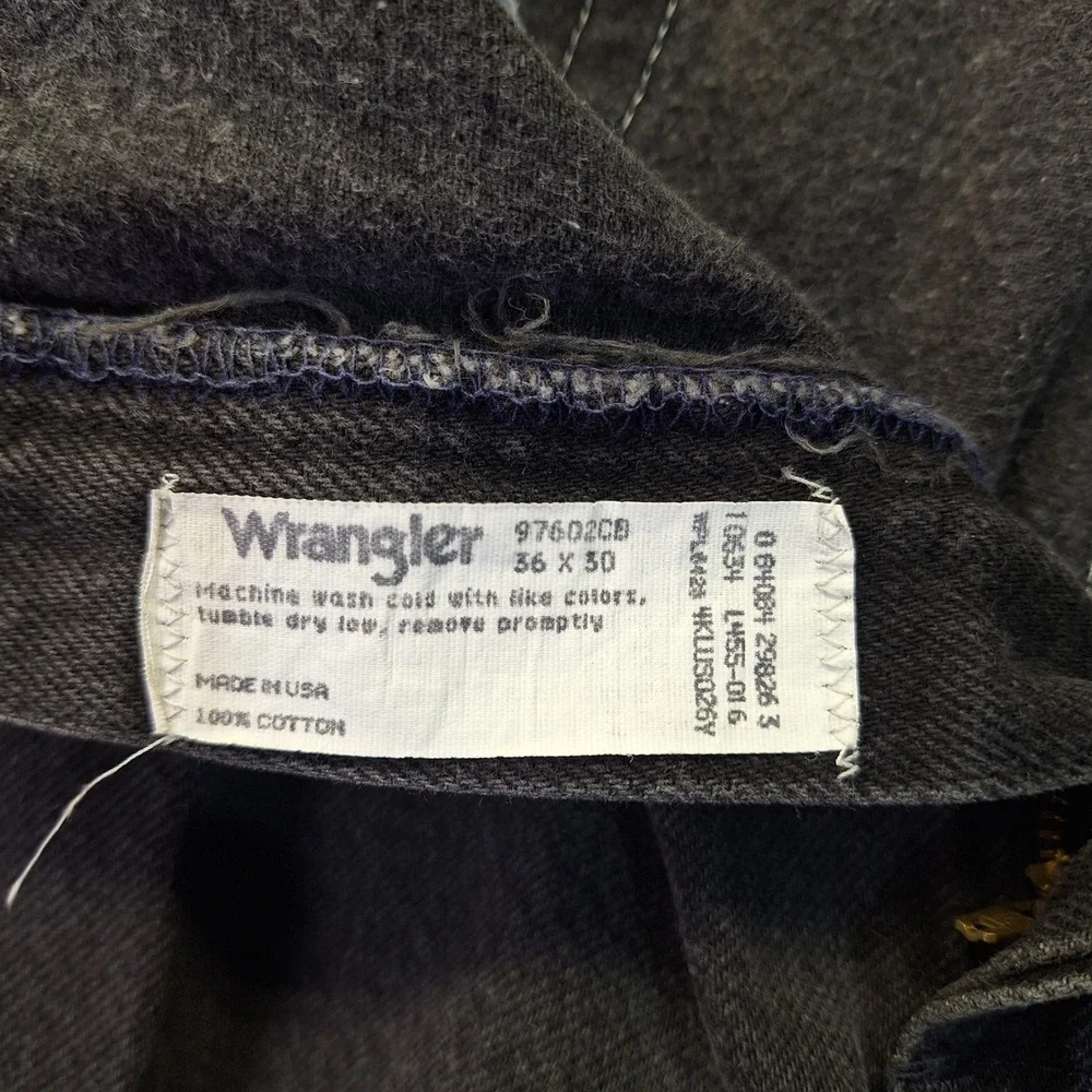Wrangler Authentic Jeans Mens 36x30 Faded Black Straight Leg Denim Made in USA